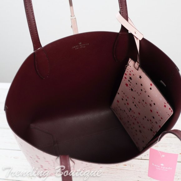 NWT Kate Spade Twinkle Printed Small Reversible Tote Shoulder Bag in Pink Multi - Picture 10 of 10